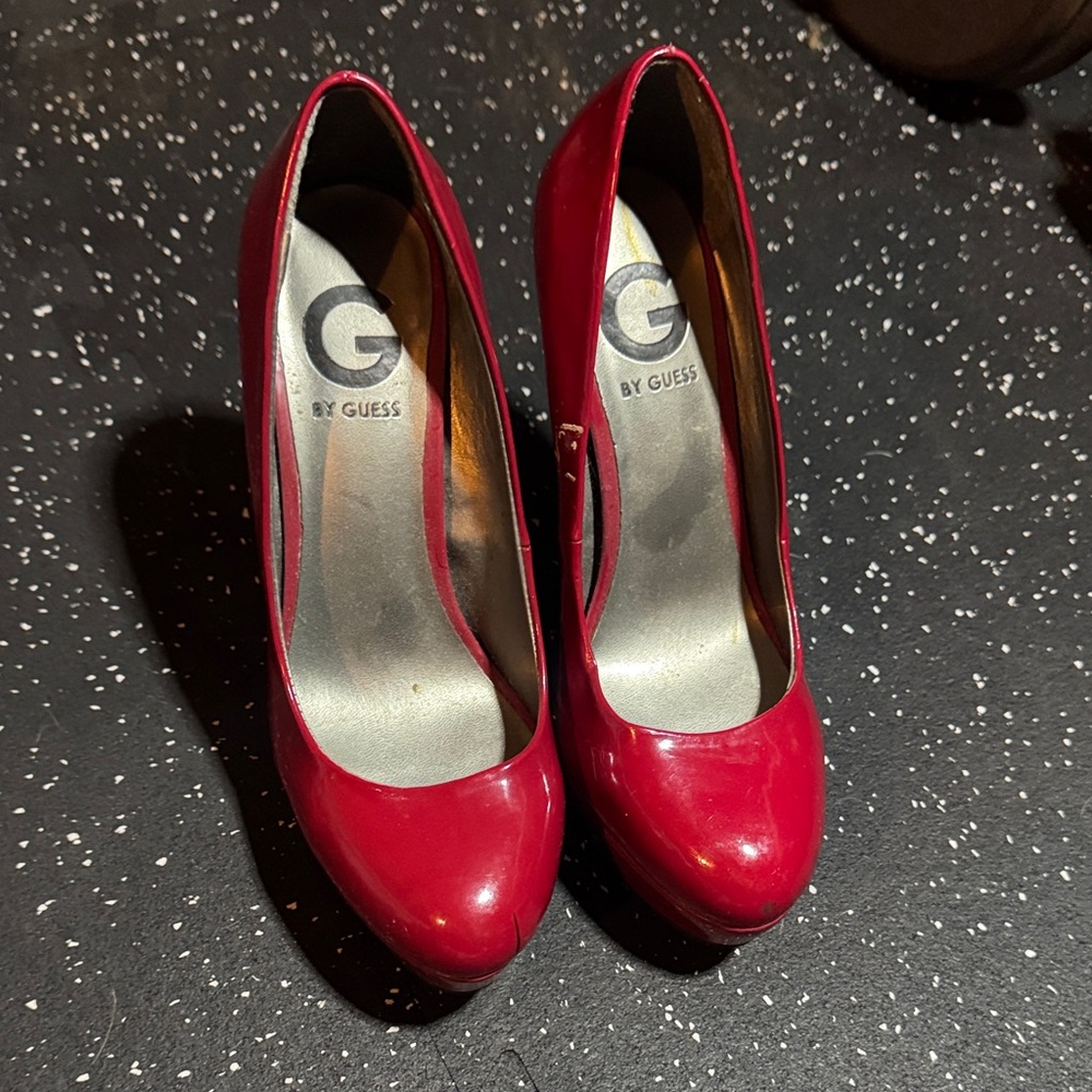 Guess Bold Red Platform Heels